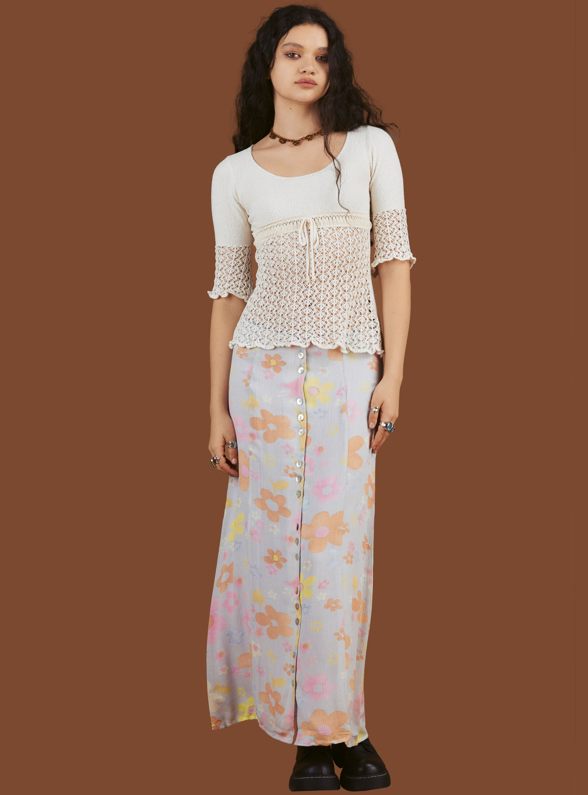 Crochet Knit Top In Off - UNIF Hot Sale