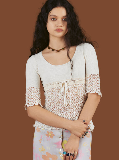 Crochet Knit Top In Off - UNIF Hot Sale