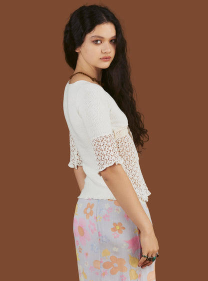 Crochet Knit Top In Off - UNIF Hot Sale