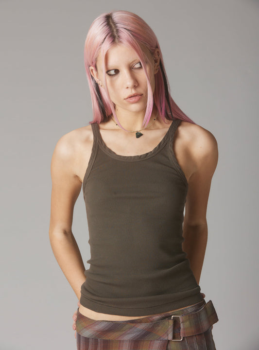 Staple Rib Tank Charcoal - UNIF Best Seller