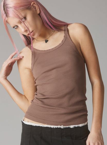 Staple Rib Tank Mauve - UNIF Top Pick
