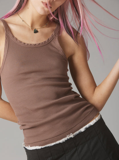 Staple Rib Tank Mauve - UNIF Top Pick