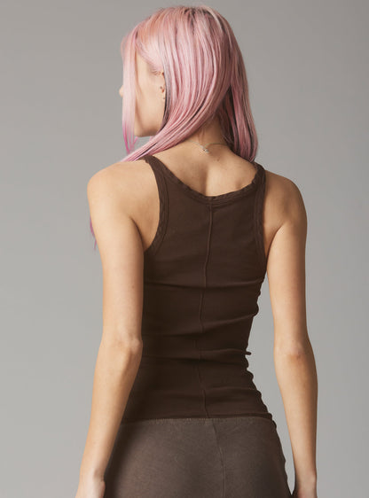 Staple Rib Tank Dark Brown - UNIF Premium