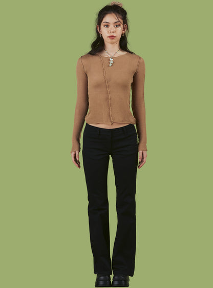 Black Low-Rise Bootcut Pant - UNIF Classic