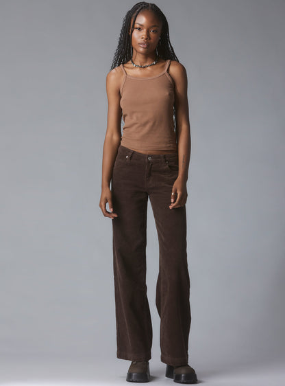 Wide Leg Corduroy Pants In Brown - UNIF Value