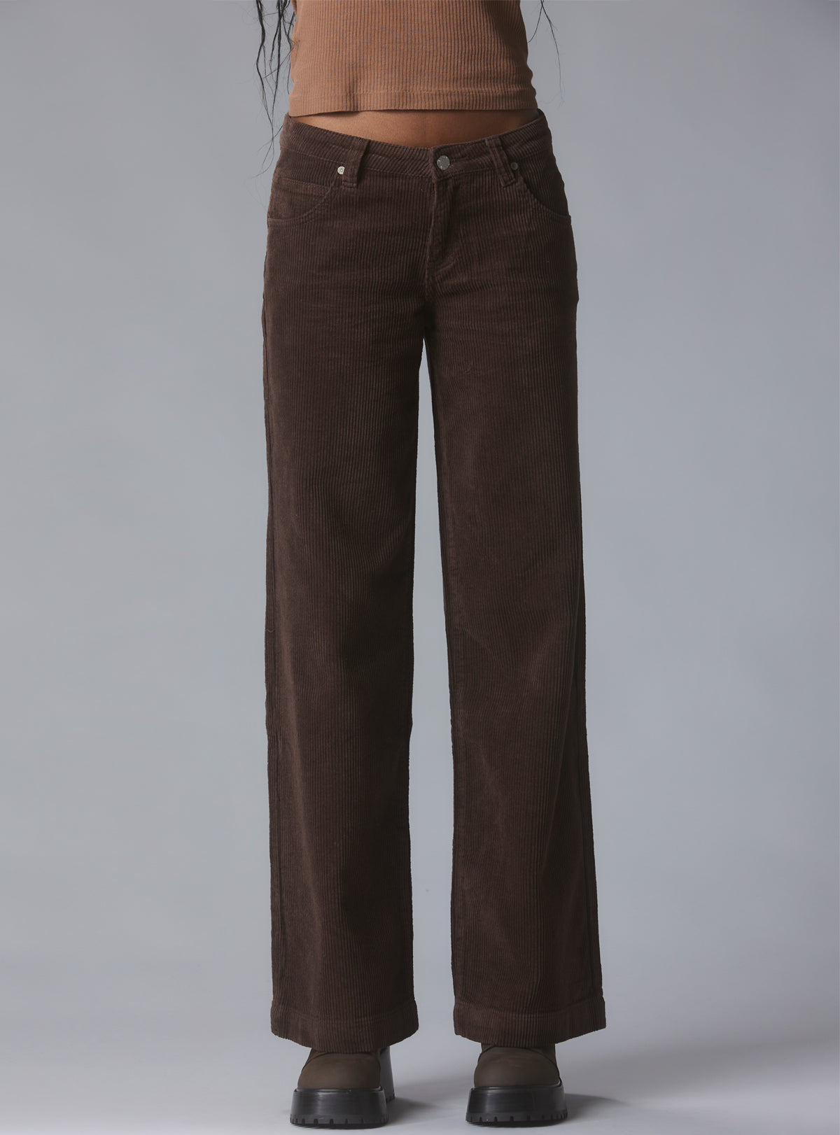 Wide Leg Corduroy Pants In Brown - UNIF Value