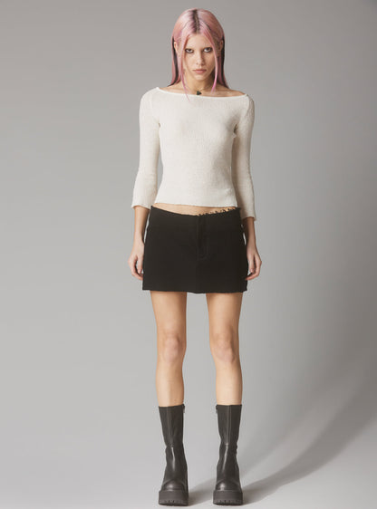 Wool Mini Skirt With Raw Edges - UNIF Featured