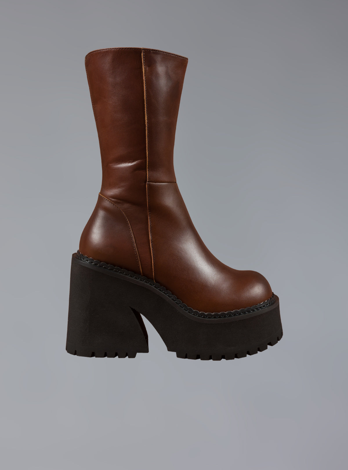 Brown Leather Platform Boot - UNIF Deals