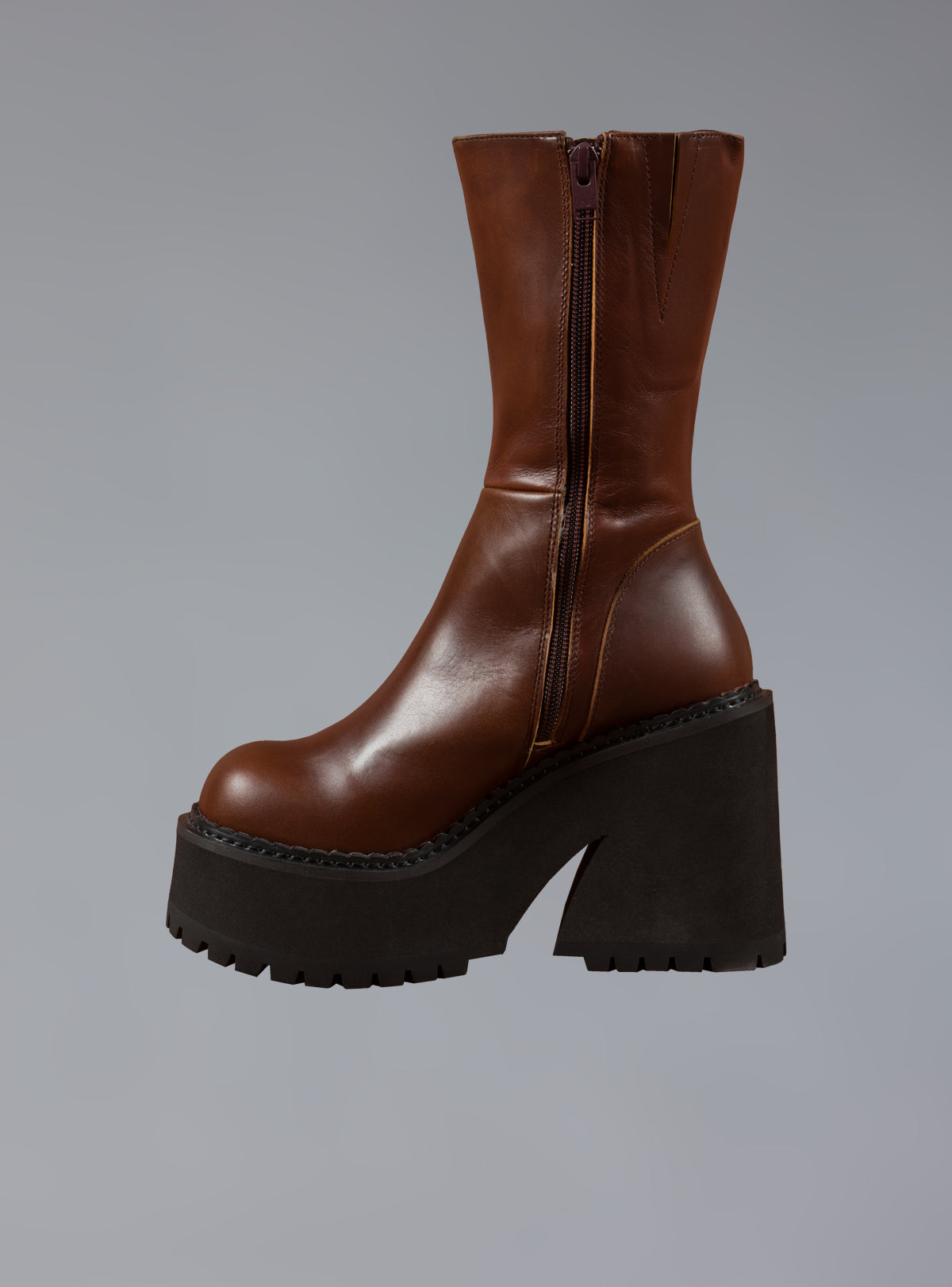 Brown Leather Platform Boot - UNIF Deals