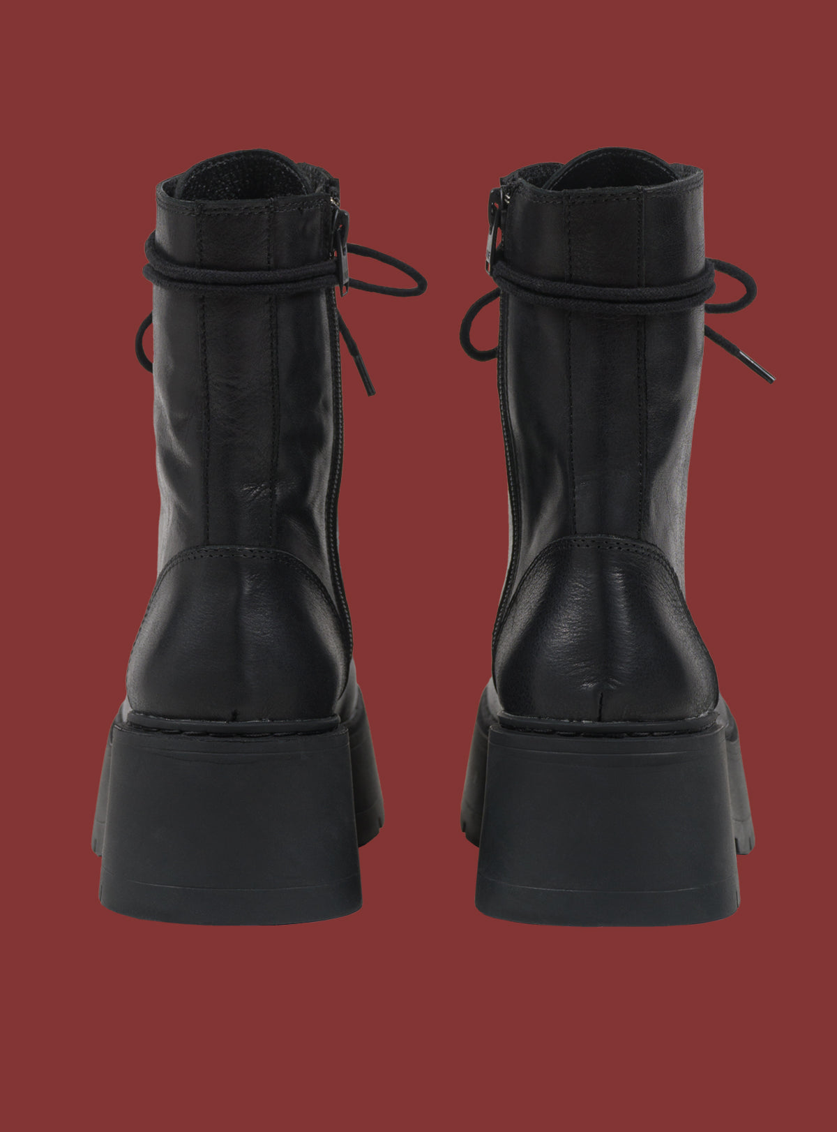 Black Platform Lace-Up Combat Boot - UNIF Quality