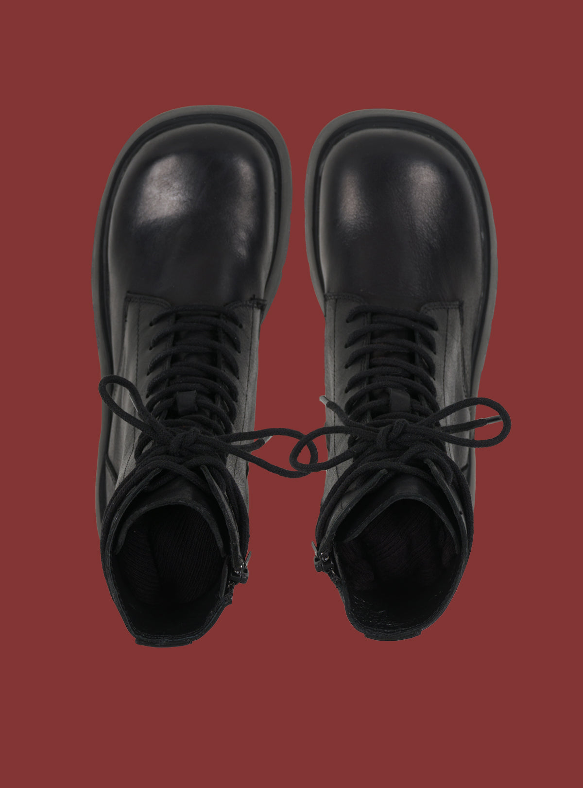 Black Platform Lace-Up Combat Boot - UNIF Quality