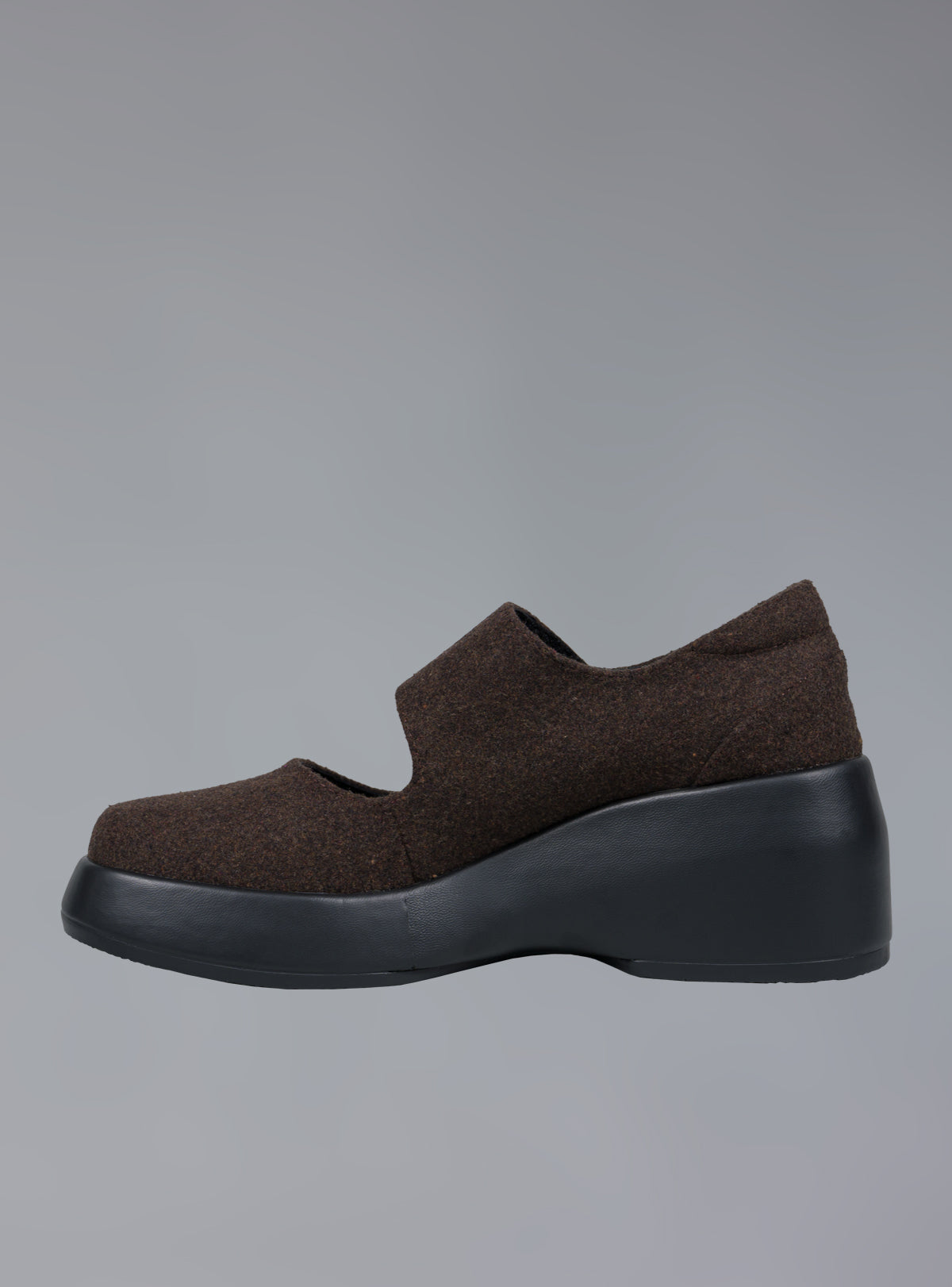Felt Platform Sandal In Brown - UNIF Smart Buy
