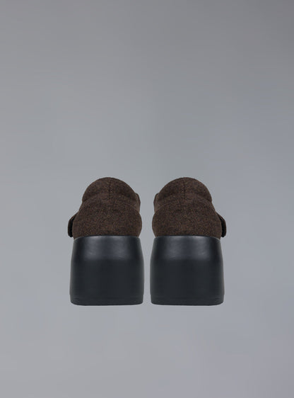 Felt Platform Sandal In Brown - UNIF Smart Buy