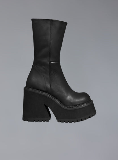 Black Leather Platform Boot - UNIF Classic