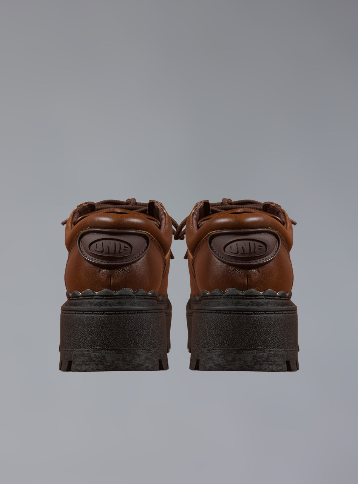 Low Top Leather Chunky Platform Boot in Brown - UNIF Deals