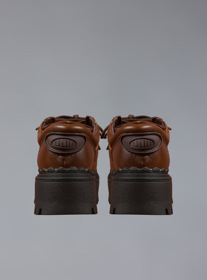 Low Top Leather Chunky Platform Boot in Brown - UNIF Deals