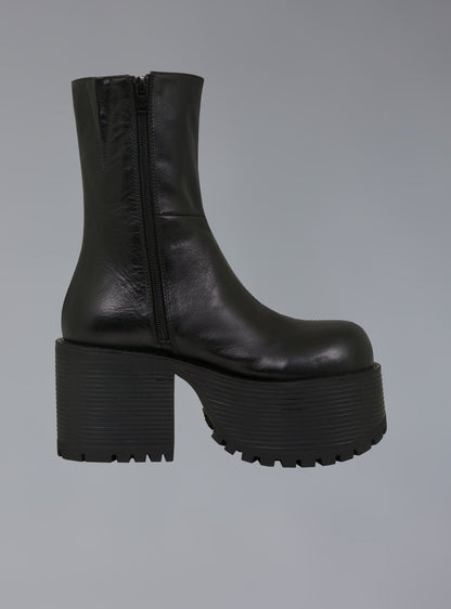 Stacked Platform Leather Boot With Heel - UNIF Best Seller