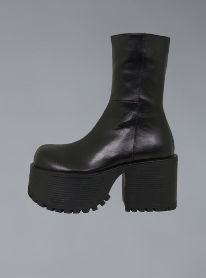 Stacked Platform Leather Boot With Heel - UNIF Best Seller