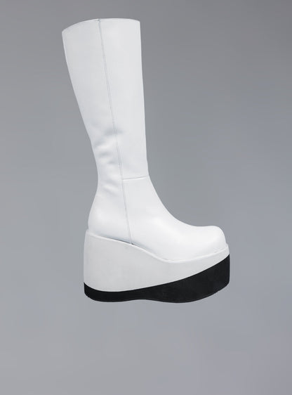 Stacked Leather Platform Knee High Boot - UNIF Customer Favorite