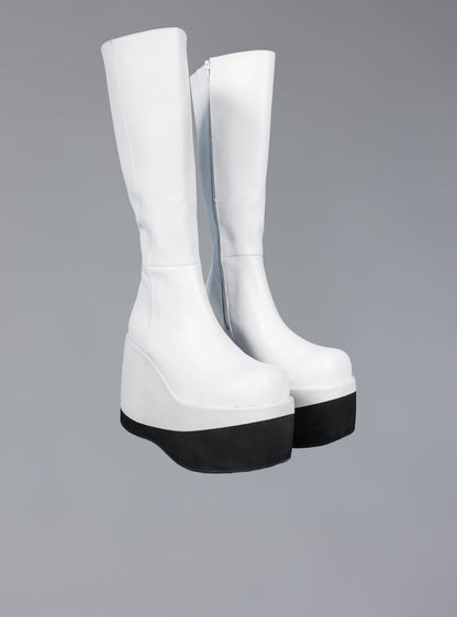 Stacked Leather Platform Knee High Boot - UNIF Customer Favorite