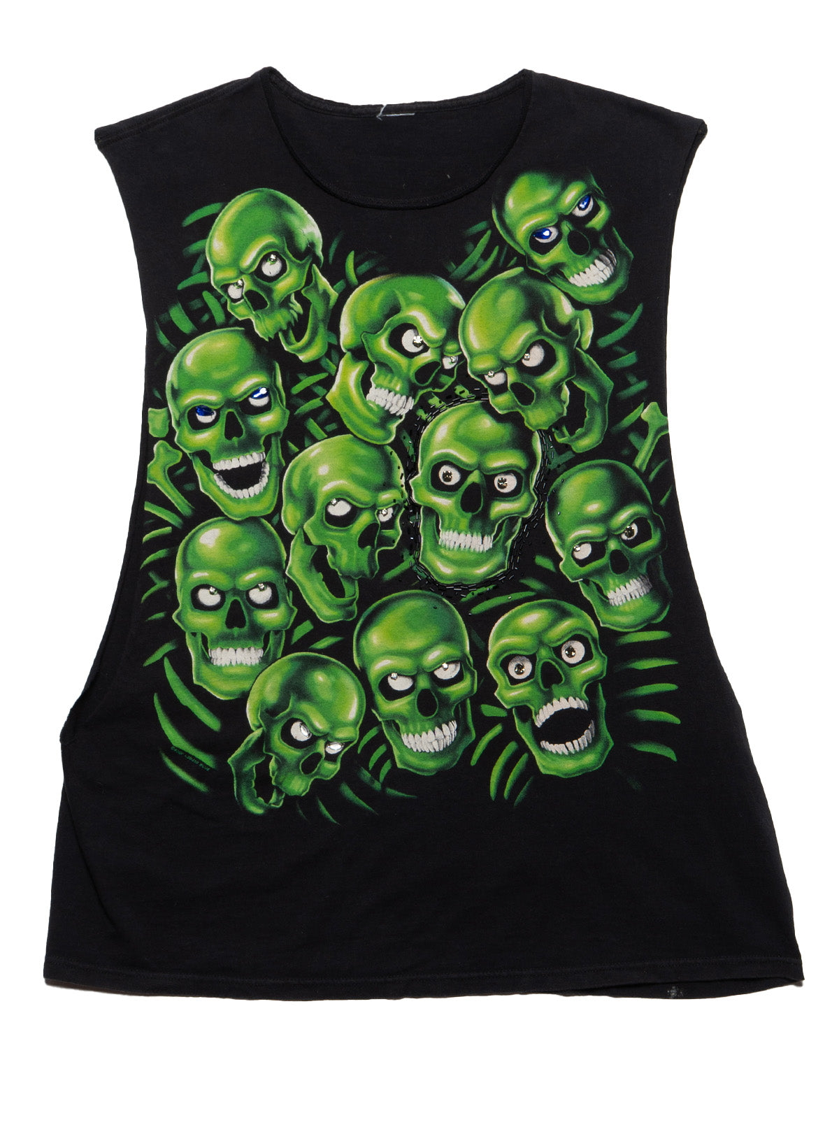 Vintage Liquid Blue Skulls Sleeveless Tee - UNIF Value
