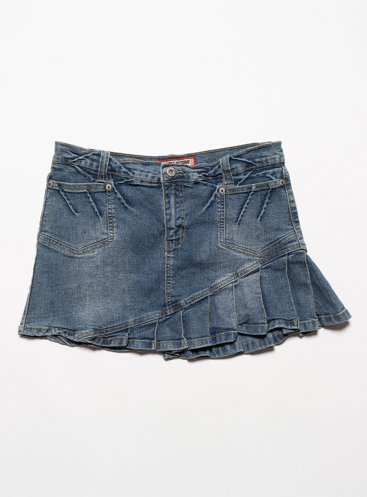Vintage Vanilla Star Denim Pleated Mini Skirt - UNIF Recommended