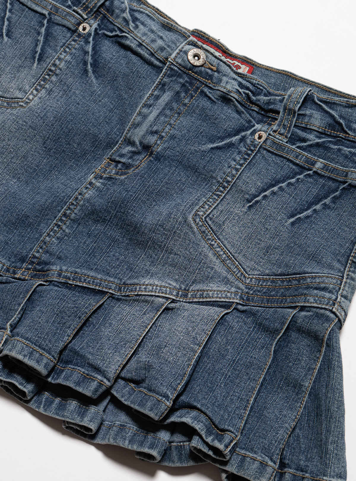 Vintage Vanilla Star Denim Pleated Mini Skirt - UNIF Recommended