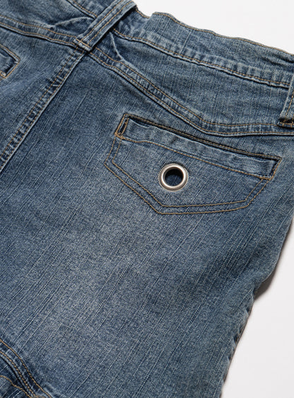 Vintage Vanilla Star Denim Pleated Mini Skirt - UNIF Recommended