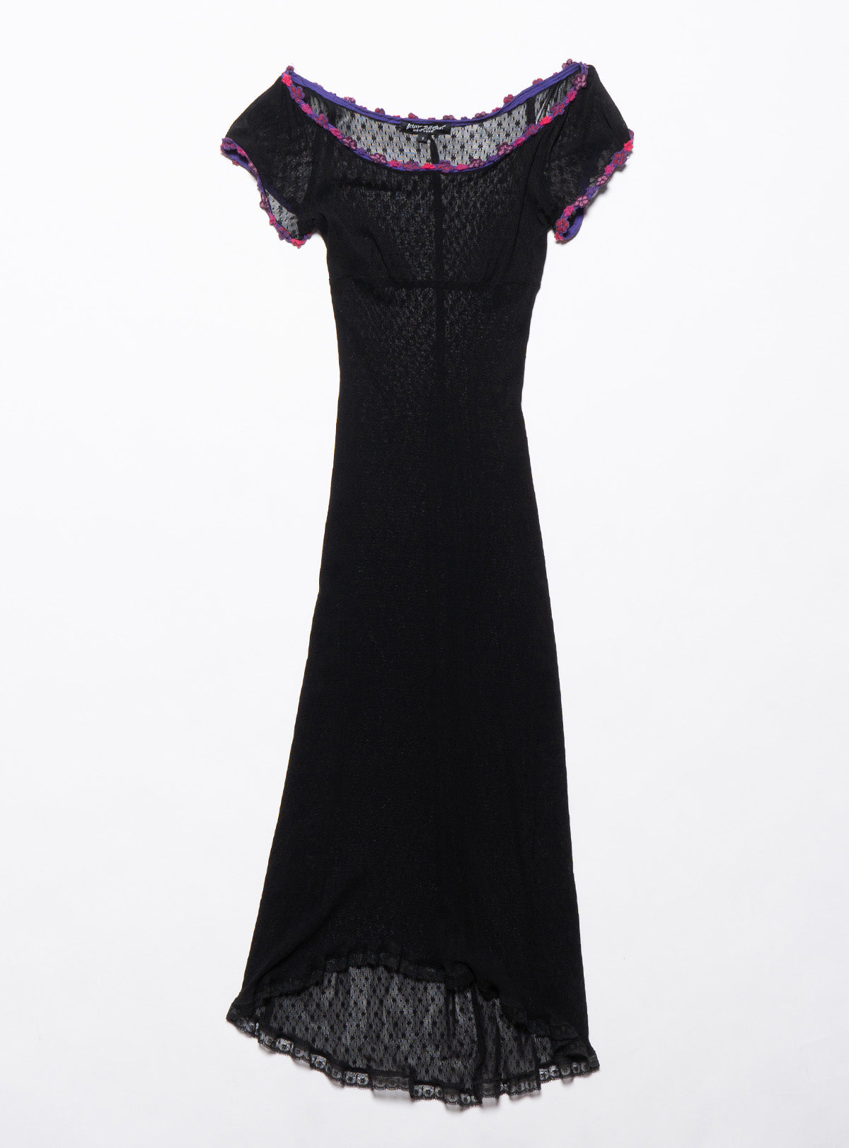 Vintage Betsy Johnson Lace Dress With Purple Trim - UNIF Quality