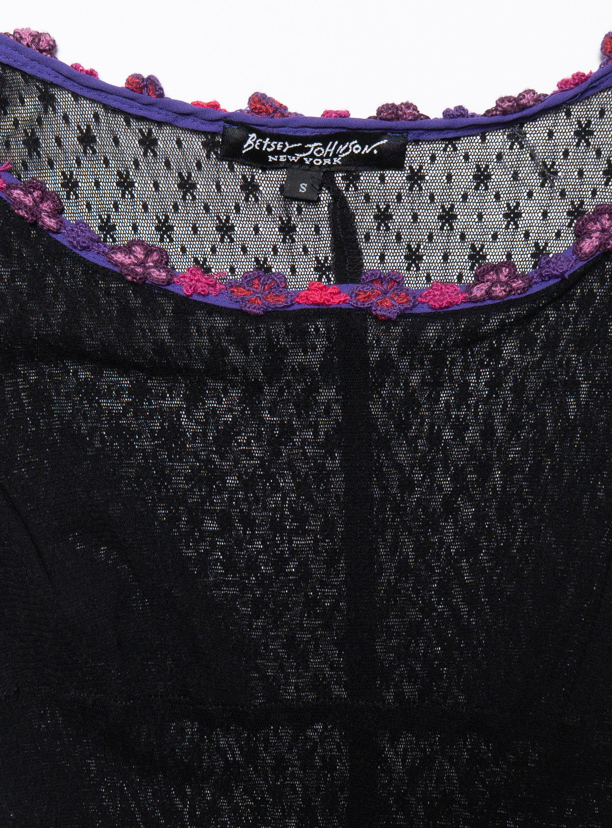 Vintage Betsy Johnson Lace Dress With Purple Trim - UNIF Quality