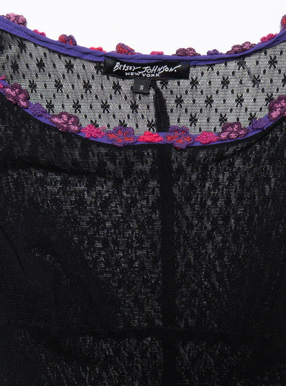 Vintage Betsy Johnson Lace Dress With Purple Trim - UNIF Quality