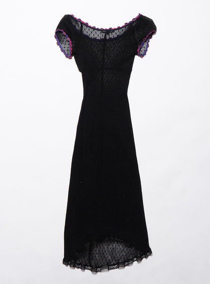 Vintage Betsy Johnson Lace Dress With Purple Trim - UNIF Quality