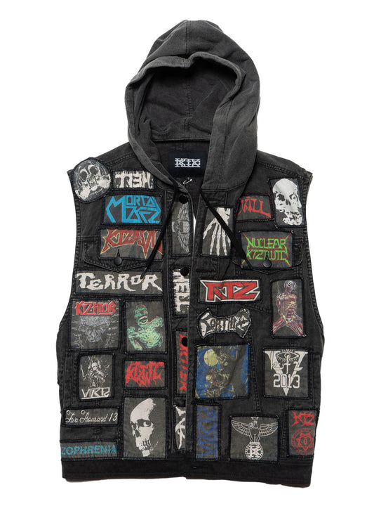 Vintage KTZ Crust Denim Vest With Hood - UNIF Signature