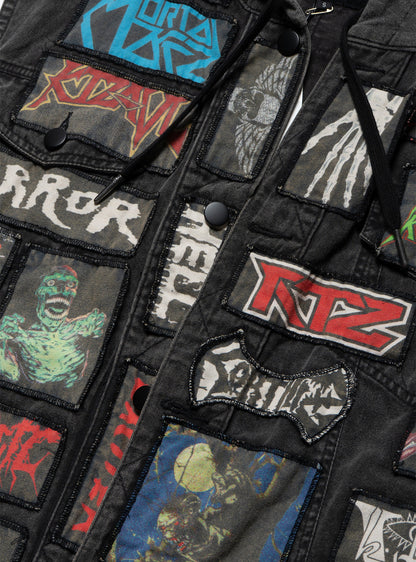 Vintage KTZ Crust Denim Vest With Hood - UNIF Signature