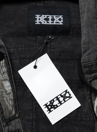 Vintage KTZ Crust Denim Vest With Hood - UNIF Signature