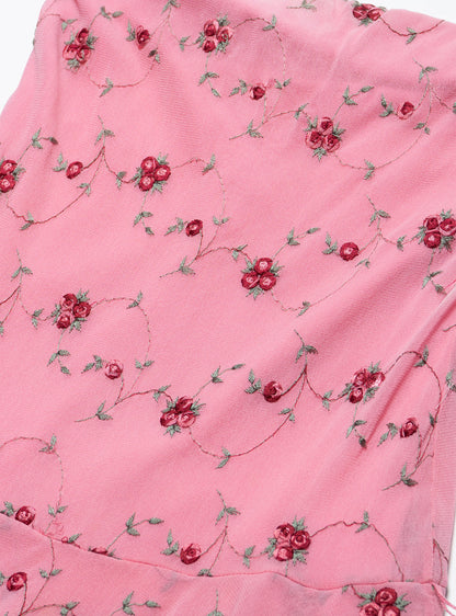 Vintage Pink Floral Dress - UNIF Essential