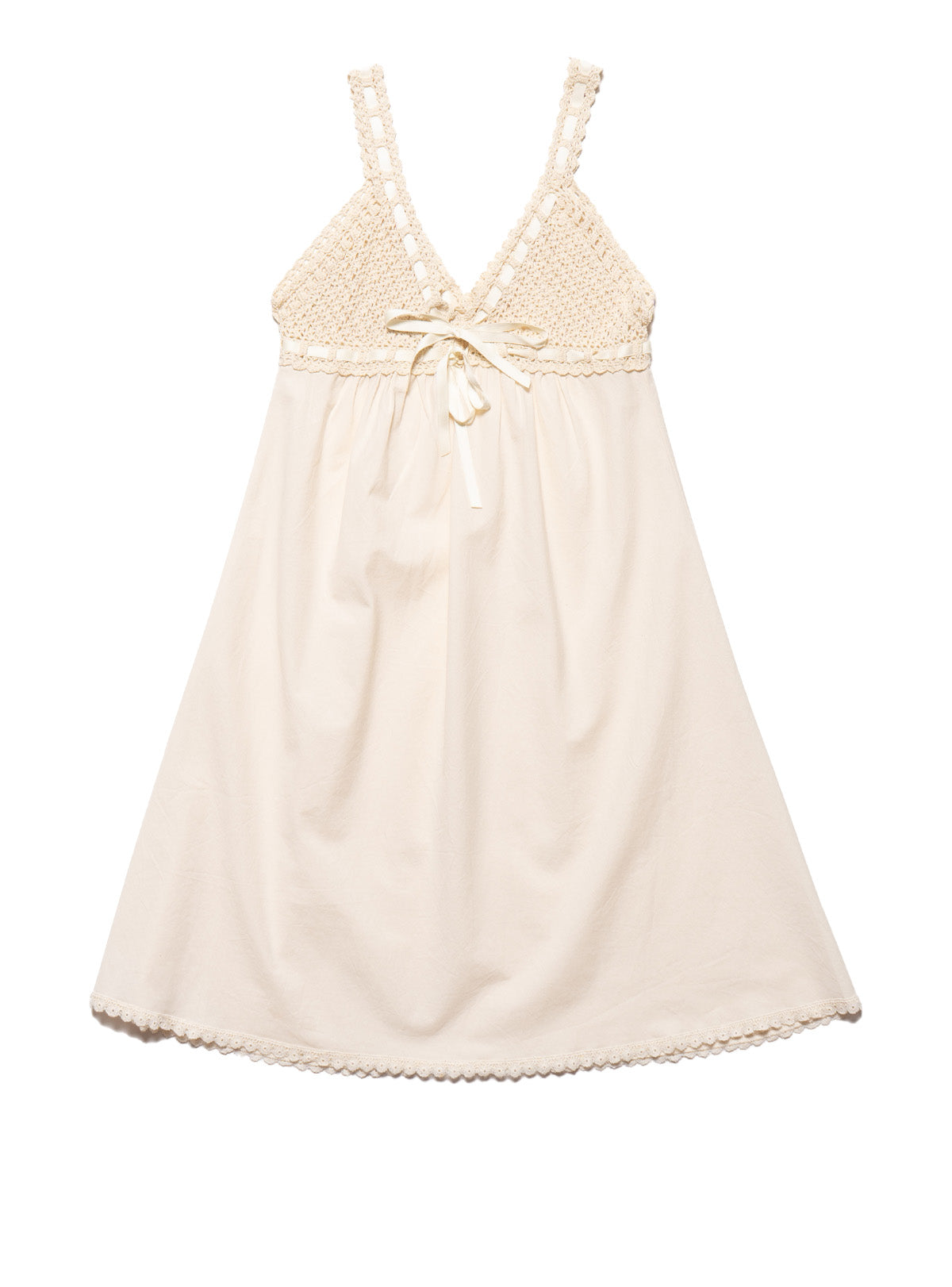 Vintage Cotton Bodice Crochet Ribbon Midi Dress - UNIF Quality