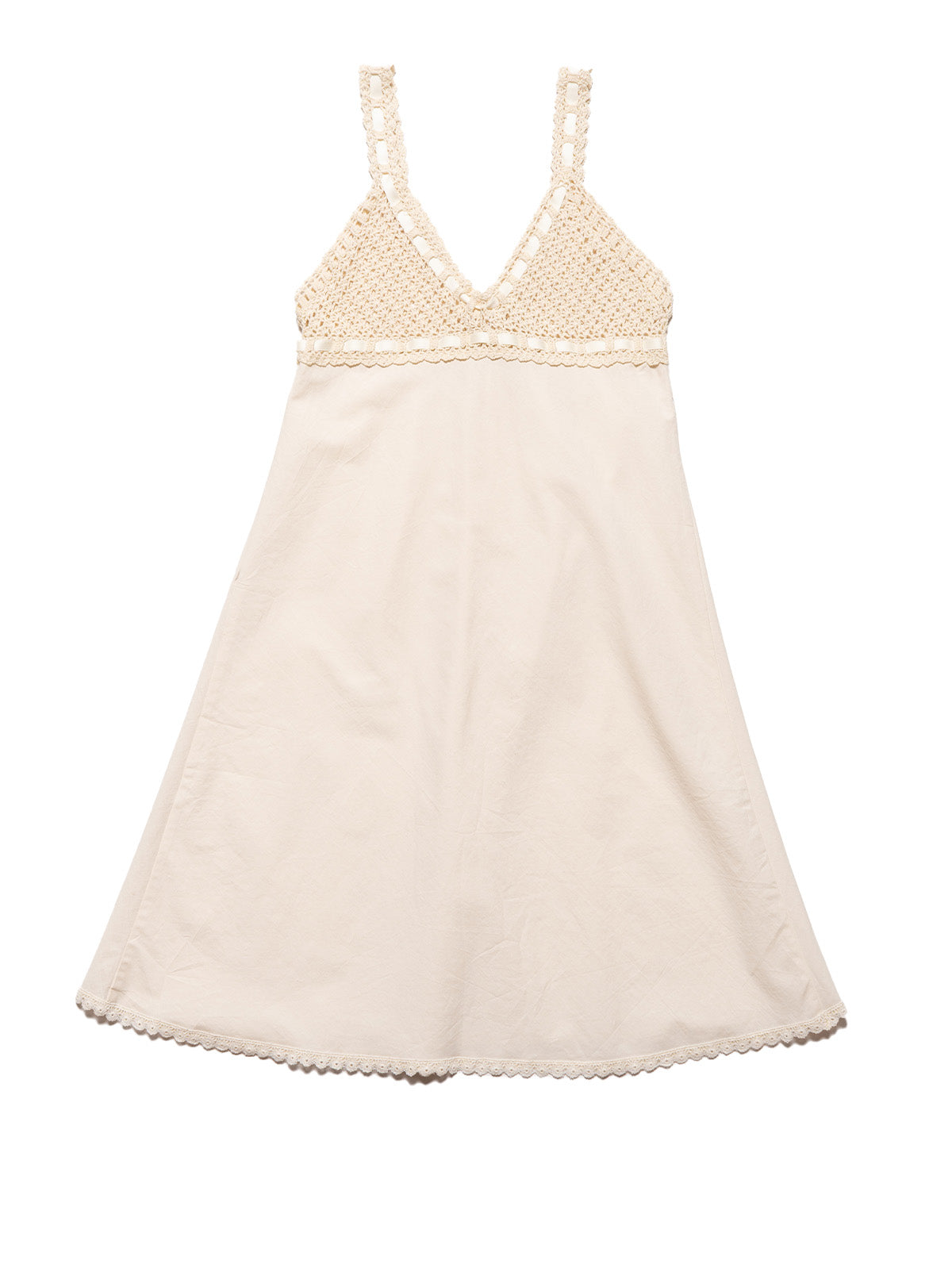 Vintage Cotton Bodice Crochet Ribbon Midi Dress - UNIF Quality