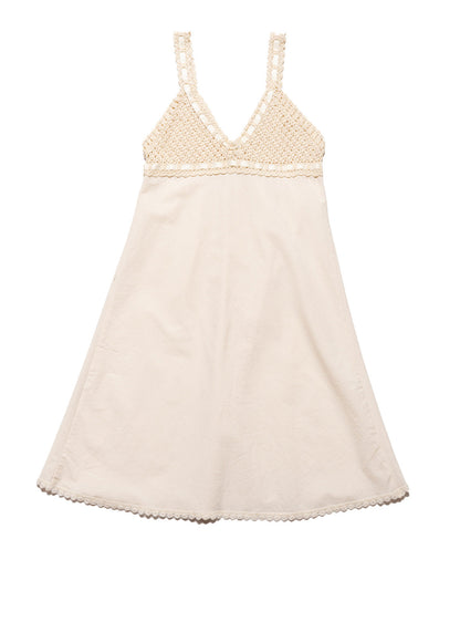 Vintage Cotton Bodice Crochet Ribbon Midi Dress - UNIF Quality