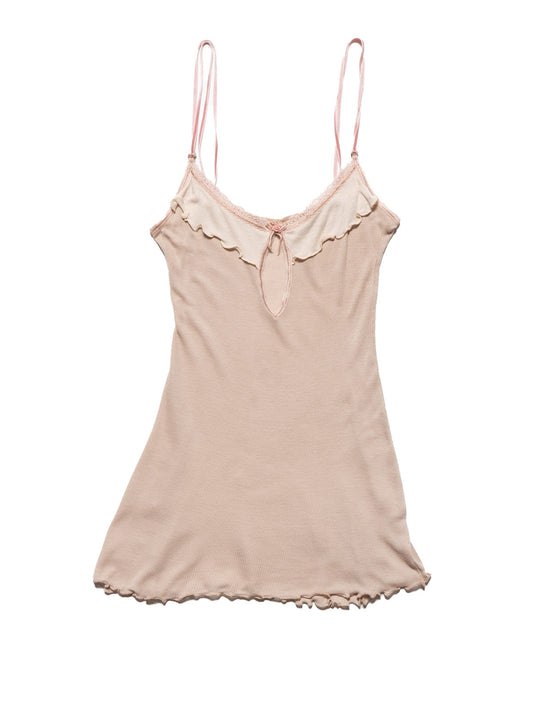 Vintage Delicate Dusty Beige/Pink Rose Tank - UNIF Discount