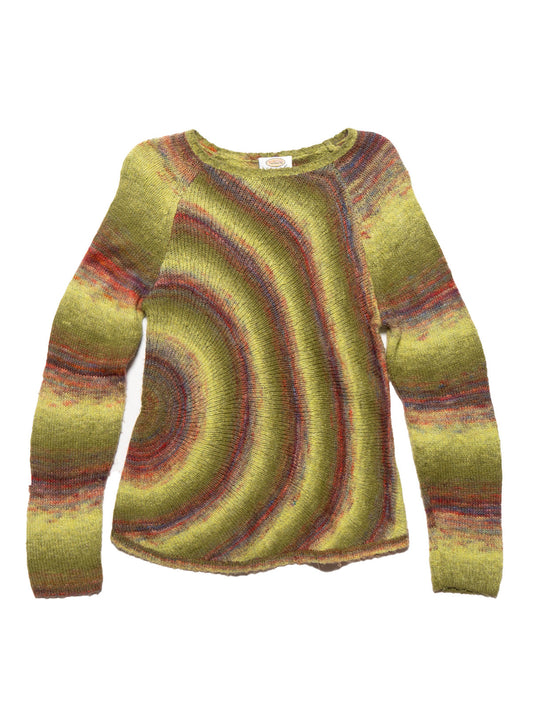 Vintage Talbots Petites Green Multi-colored Swirling Stripes Sweater - UNIF Exclusive