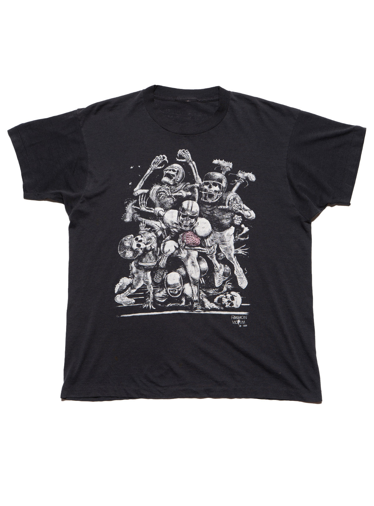 Vintage Fashion Victim Skeleton Football Tee - UNIF Deals