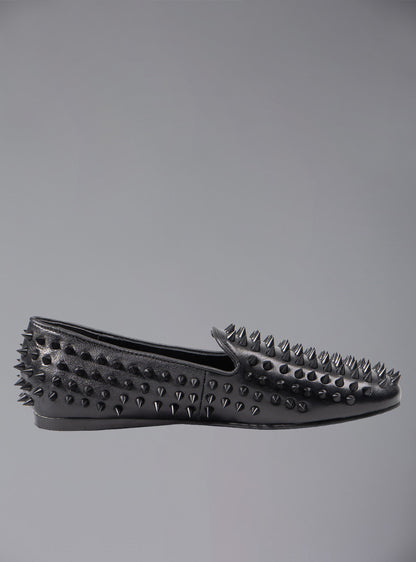 UNIF Hellraiser spiked slip on loafer in tonal on colorway. - UNIF Top Pick