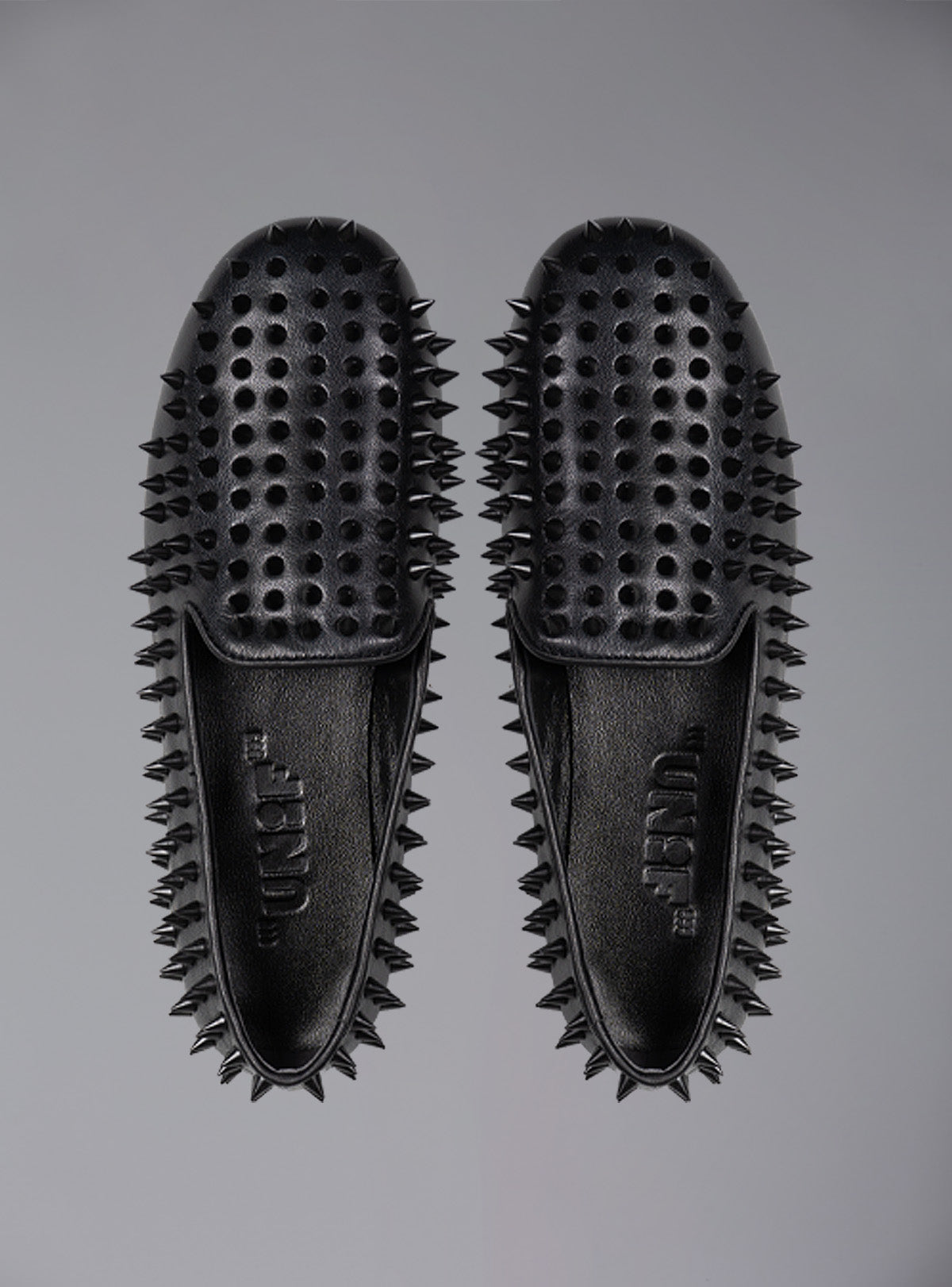 UNIF Hellraiser spiked slip on loafer in tonal on colorway. - UNIF Top Pick